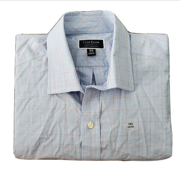 NWT Club Room Blue Plaid Button Down Shirt - Picture 1 of 5
